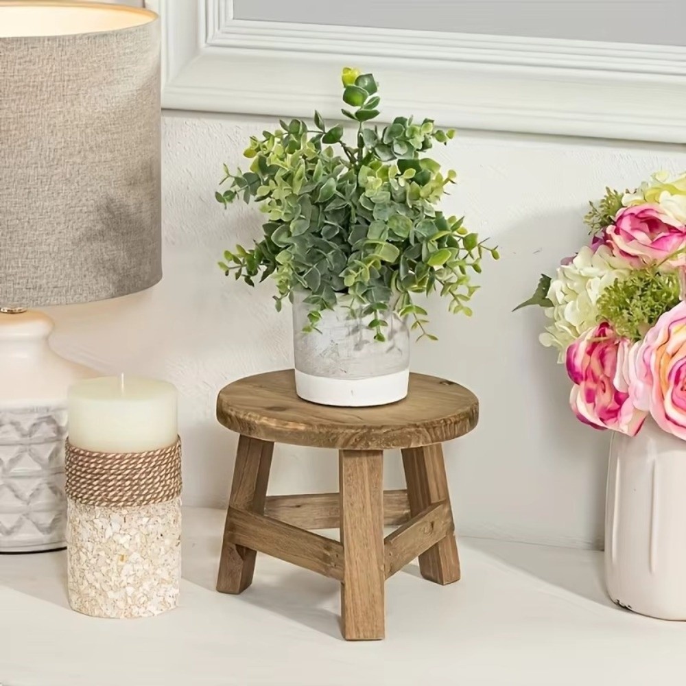 Bonsai Garden Display Stands - Mini Drewniany Stołek Stojak na Kwiaty